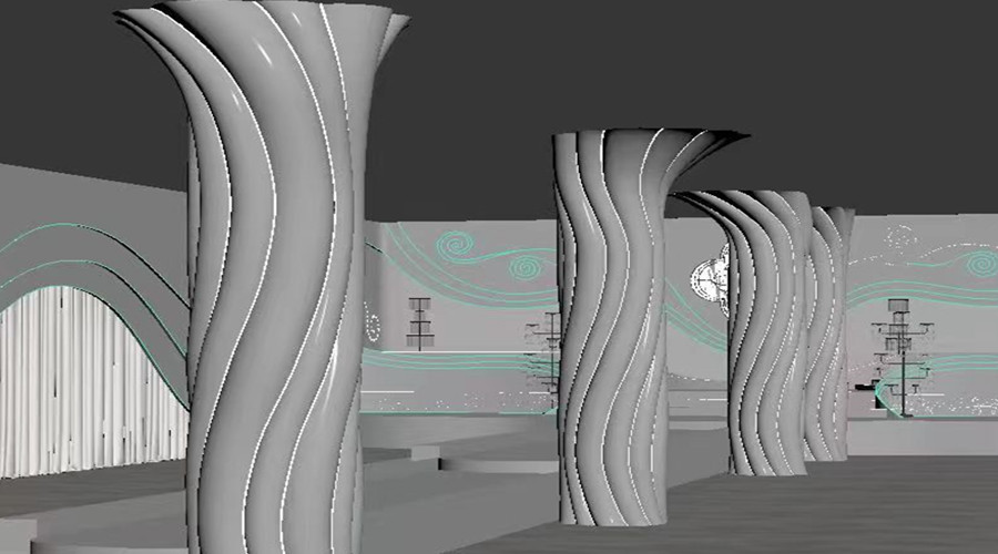 四川達(dá)州宏帆巴人廣場--飾紀(jì)上品GRG麻花柱子造型項目