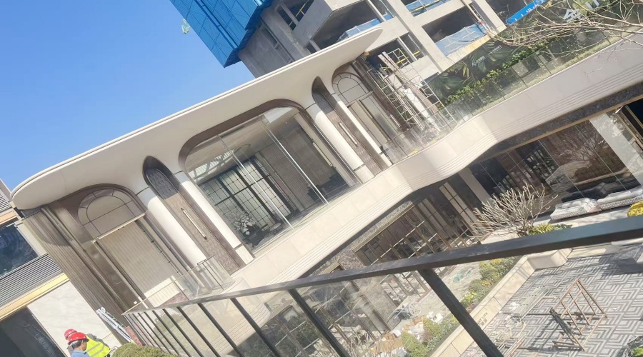 福建江灣道售樓部水磨石UHPC柱子造型工程案例 福建江灣道售樓部水磨石UHPC柱子造型工程案例